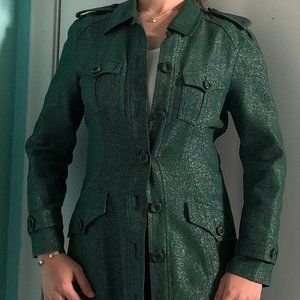 ICEBERG JEANS Vintage Style Green Long Overcoat